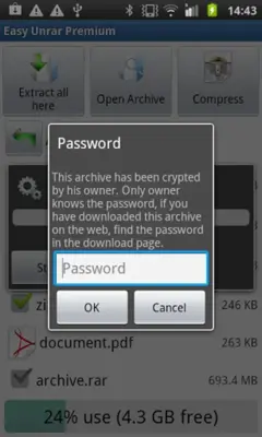 Easy Unrar, Unzip and Zip android App screenshot 1