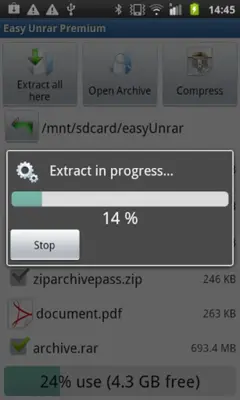 Easy Unrar, Unzip and Zip android App screenshot 3